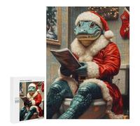 Jigsaws for Adults500 PCS Gator Santa on The Toilet Jigsaw for Adults Toy Wall Decor Presents for Women Help The Brain Exercise 500 PCS