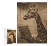 Jigsaws for Adults500 PCS Giraffe Reading Newspaper Jigsaw Puzzles for Adults For Family Fun Challenging To Complete Learning Educational Toys 500 PCS