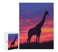 Jigsaws for Adults500 PCS Giraffe Silhouette Sunset Jigsaw for Adults Toy Wall Decor Presents for Women Help The Brain Exercise 500 PCS