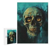 Jigsaws for Adults500 PCS Glowing Eyes Skull Art Print Jigsaw Puzzles for Adults Staycation Kill Time Help The Brain Exercise Family Fun & Game Night 500 PCS