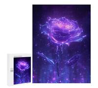 Jigsaws for Adults500 PCS Glowing Purple Rose-1 Jigsaw Puzzles for Adults Staycation Kill Time Help The Brain Exercise Family Fun & Game Night 500 PCS
