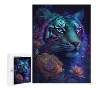 Jigsaws for Adults500 PCS Glowing Tiger Fantasy Artwork Jigsaws for Adults Brain Teaser Game Analysis And Logic Stress Reduction Gifts 500 PCS