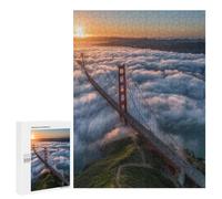 Jigsaws for Adults500 PCS Golden Gate Bridge in Fog Jigsaw Puzzles for Adults Staycation Kill Time Help The Brain Exercise Family Fun & Game Night 500 PCS