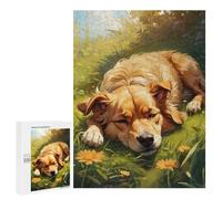 Jigsaws for Adults500 PCS Golden Retrievers Dream Jigsaw for Adults Toy Wall Decor Presents for Women Help The Brain Exercise 500 PCS