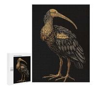 Jigsaws for Adults500 PCS Ibis Bird Illustration on Black Background Jigsaw for Adults Toy Wall Decor Presents for Women Help The Brain Exercise 500 PCS