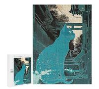 Jigsaws for Adults500 PCS Japan Blue Cat Jigsaw for Adults Toy Wall Decor Presents for Women Help The Brain Exercise 500 PCS