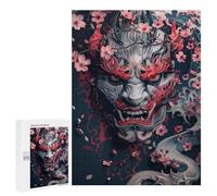 Jigsaws for Adults500 PCS Japanese Demon Mask Art Print-2 Jigsaw Puzzles for Adults Staycation Kill Time Help The Brain Exercise Family Fun & Game Night 500 PCS