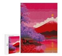Jigsaws for Adults500 PCS Japanese Sunset with Mount Fuji Jigsaw Puzzles for Adults Staycation Kill Time Help The Brain Exercise Family Fun & Game Night 500 PCS