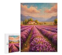 Jigsaws for Adults500 PCS Lavender Field in Provence Landscape Jigsaw Puzzle Brain Teaser Game Analysis And Logic Deal As Gifts for The Whole Family 500 PCS
