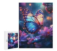 Jigsaws for Adults500 PCS Magical Butterfly on Flowers Jigsaws for Adults Brain Teaser Game Analysis And Logic Stress Reduction Gifts 500 PCS