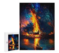 Jigsaws for Adults500 PCS Magical Forest Fire Scene Jigsaw Puzzles for Adults Staycation Kill Time Help The Brain Exercise Family Fun & Game Night 500 PCS
