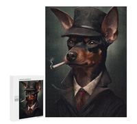 Jigsaws for Adults500 PCS Miniature Pinscher Mafia Jigsaw Puzzle Brain Teaser Game Analysis And Logic Deal As Gifts for The Whole Family 500 PCS
