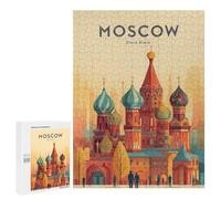 Jigsaws for Adults500 PCS Moscow Travel Poster Jigsaw Puzzles for Adults Staycation Kill Time Help The Brain Exercise Family Fun & Game Night 500 PCS