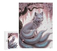 Jigsaws for Adults500 PCS Nine-tailed Fox Under Cherry Blossoms Jigsaws for Adults Brain Teaser Game Analysis And Logic Stress Reduction Gifts 500 PCS