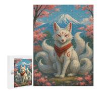 Jigsaws for Adults500 PCS Nine-tailed Fox with Mount Fuji Jigsaws for Adults Brain Teaser Game Analysis And Logic Stress Reduction Gifts 500 PCS