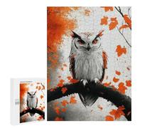 Jigsaws for Adults500 PCS Owl Perched on Branch with Orange Leaves Jigsaws for Adults Brain Teaser Game Analysis And Logic Stress Reduction Gifts 500 PCS
