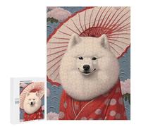 Jigsaws for Adults500 PCS Samoyed Geisha Jigsaw Puzzle Brain Teaser Game Analysis And Logic Deal As Gifts for The Whole Family 500 PCS
