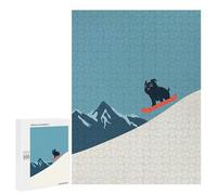 Jigsaws for Adults500 PCS Snowboard Pug Minimalist Jigsaws for Adults Brain Teaser Game Analysis And Logic Stress Reduction Gifts 500 PCS