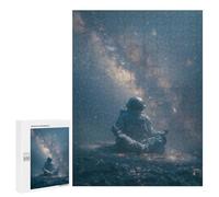 Jigsaws for Adults500 PCS Space Astronaut Meditating Jigsaw Puzzles for Adults Staycation Kill Time Help The Brain Exercise Family Fun & Game Night 500 PCS