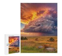 Jigsaws for Adults500 PCS Thunderstorm Over The Plains Jigsaw Puzzles for Adults Staycation Kill Time Help The Brain Exercise Family Fun & Game Night 500 PCS