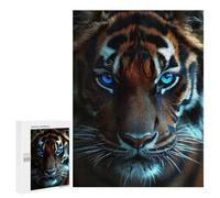 Jigsaws for Adults500 PCS Tiger Portrait with Intense Blue Eyes Jigsaws for Adults Brain Teaser Game Analysis And Logic Stress Reduction Gifts 500 PCS