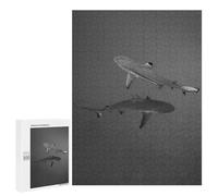 Jigsaws for Adults500 PCS Two Sharks Swimming in The Ocean Jigsaws for Adults Brain Teaser Game Analysis And Logic Stress Reduction Gifts 500 PCS