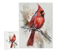 Jigsaws for Adults500 PCS Watercolor Cardinal Bird Jigsaw for Adults Toy Wall Decor Presents for Women Help The Brain Exercise 500 PCS