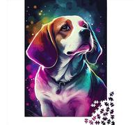 Jigsaws Puzzle for Adults Beagle Dog Colorful 1000 Piece Jigsaw Puzzles Wooden Jigsaw for Age 18 Years Up Challenging Game 1000pcs (75x50cm)