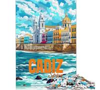 Jigsaws Puzzle for Adults Cadiz Spain Travel 1000 Piece Jigsaw Puzzles Wood Jigsaw for Age 18 Years Up Challenging Game 1000pcs (75x50cm)