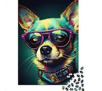 Jigsaws Puzzle for Adults Chihuahua Popart 1000 Piece Jigsaw Puzzles Paper Jigsaw for Age 18 Years Up Challenging Game 1000pcs (38x26cm)