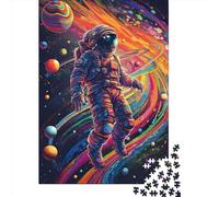 Jigsaws Puzzle for Adults Colorful Astronaut 351 1000 Piece Jigsaw Puzzles Wooden Jigsaw for Age 18 Years Up Challenging Game 1000pcs (75x50cm)