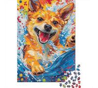 Jigsaws Puzzle for Adults Corgi 1000 Piece Jigsaw Puzzles Wooden Jigsaw for Age 18 Years Up Challenging Game 1000pcs (75x50cm)