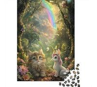 Jigsaws Puzzle for Adults Cute Cat 1000 Piece Wood Jigsaw Puzzles for Kids Age 12 Years Up Challenging Game 1000pcs (75x50cm)
