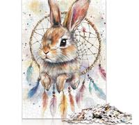 Jigsaws Puzzle for Adults Easter Cute Bunny 1000 Piece Jigsaw Puzzles Wooden Jigsaw for Age 18 Years Up Challenging Game 1000pcs (75x50cm)