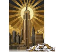 Jigsaws Puzzle for Adults Empire State Building Art 1000 Piece Jigsaw Puzzles Paper Jigsaw for Age 18 Years Up Challenging Game 38x26cm/1000pcs