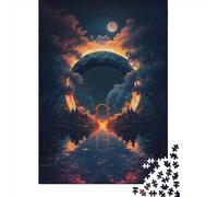 Jigsaws Puzzle for Adults Fire_Portal_ 1000 Piece Jigsaw Puzzles Wooden Jigsaw for Age 18 Years Up Challenging Game 1000pcs (75x50cm)