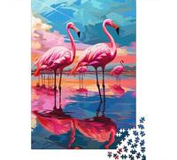 Jigsaws Puzzle for Adults Flamingo 1000 Piece Jigsaw Puzzles Wooden Jigsaw for Age 18 Years Up Challenging Game 1000pcs (75x50cm)