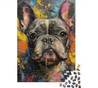 Jigsaws Puzzle for Adults French Bulldog 1000 Piece Jigsaw Puzzles Wooden Jigsaw for Age 18 Years Up Challenging Game 1000pcs (75x50cm)