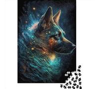 Jigsaws Puzzle for Adults German Shepherd Dog 1000 Piece Jigsaw Puzzles Wooden Jigsaw for Age 18 Years Up Challenging Game 1000pcs (75x50cm)