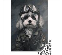 Jigsaws Puzzle for Adults Havanese Soldier 1000 Piece Jigsaw Puzzles Wooden Jigsaw for Age 18 Years Up Challenging Game 1000pcs (75x50cm)