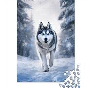 Jigsaws Puzzle for Adults Husky 1000 Piece Jigsaw Puzzles Wooden Jigsaw for Age 18 Years Up Challenging Game 1000pcs (75x50cm)