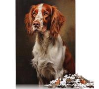 Jigsaws Puzzle for Adults Irish Red And White Setter 500 Piece Jigsaw Puzzles Wood Jigsaw for Age 18 Years Up Challenging Game 500pcs (52x38cm)
