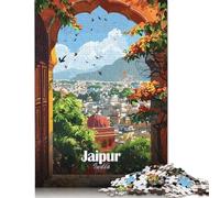 Jigsaws Puzzle for Adults Jaipur, India Cityscape Through Archway 500 Piece Jigsaw Puzzles Wood Jigsaw for Age 18 Years Up Challenging Game 500pcs (52x38cm)