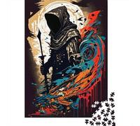 Jigsaws Puzzle for Adults Painting The Grim Reaper2 500 Piece Jigsaw Puzzles Wood Jigsaw for Age 18 Years Up Challenging Game 500pcs (52x38cm)