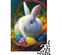 Jigsaws Puzzle for Adults Rabbit Easter Bunny Animal 13 500 Piece Jigsaw Puzzles Wooden Jigsaw for Age 18 Years Up Challenging Game 500pcs (52x38cm)