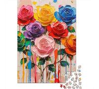 Jigsaws Puzzle for Adults Rose 1000 Piece Jigsaw Puzzles Wooden Jigsaw for Age 18 Years Up Challenging Game 1000pcs (75x50cm)