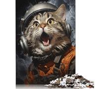 Jigsaws Puzzle for Adults Space Cat 1000 Piece Wood Jigsaw Puzzles for Kids Age 12 Years Up Challenging Game 1000pcs (75x50cm)