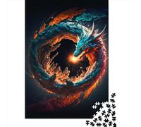 Jigsaws Puzzle for Adults Space Dragon 01 1000 Piece Jigsaw Puzzles Wooden Jigsaw for Age 18 Years Up Challenging Game 1000pcs (75x50cm)