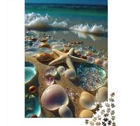 Jigsaws Puzzle for Adults Starfish Beautiful 2 500 Piece Jigsaw Puzzles Wooden Jigsaw for Age 18 Years Up Challenging Game 500pcs (52x38cm)