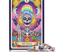 Jigsaws Puzzle for Adults The IDGAF Tarot Card Illustration 1000 Piece Jigsaw Puzzles Paper Jigsaw for Age 18 Years Up Challenging Game 38x26cm/1000pcs